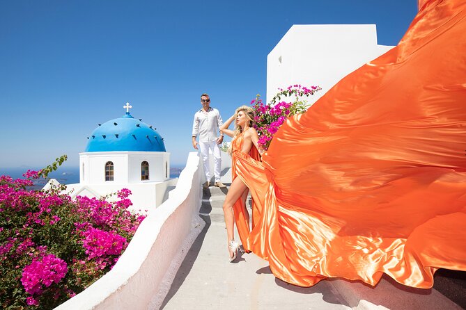 Amazing Flying Dress Photoshoot in Santorini - The strongest part of the experience is the personal guidance