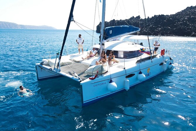 Best of Santorini Private Half-Day Catamaran Cruise with transfer and meal - Palea Kameni and the sulfur hot springs