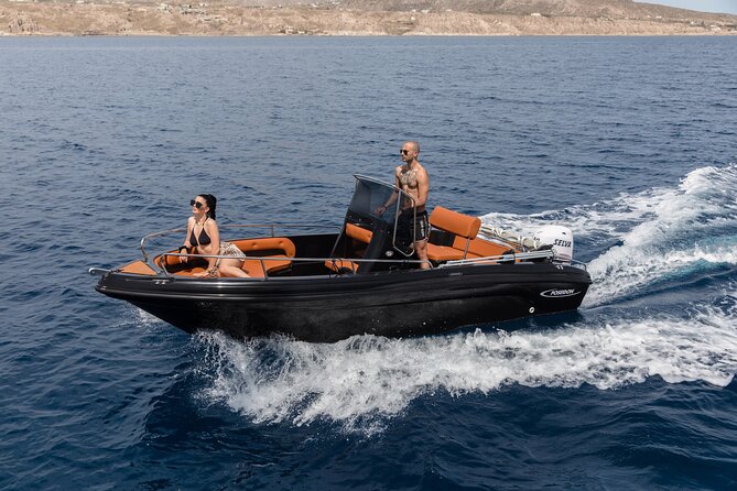 Boat Rental in Santorini License Free - Comfort and safety on board