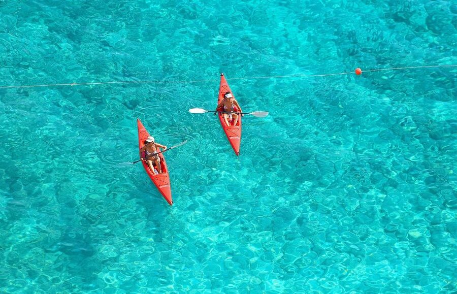 Explore Santorini's Waters: Kayak Rental Adventure - The first few minutes on the water