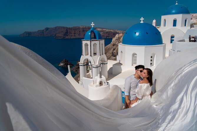 Flying Dress Photoshoot in Oia Private entry to Blue Dome - Timing, weather, and practical planning