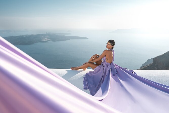 Flying Dress Photoshoot in Santorini by Flying Dress Photo © - Walking, stairs, wind, and the flying effect