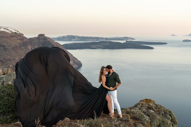 Flying Dress © Photoshoot in Santorini: Happy Birthday Package - Choosing Your Gown Before You Arrive