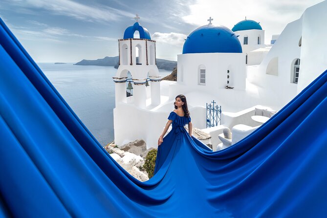 Flying Dress © Photoshoot in Santorini: Mr. President Package - Choosing a gown before you arrive