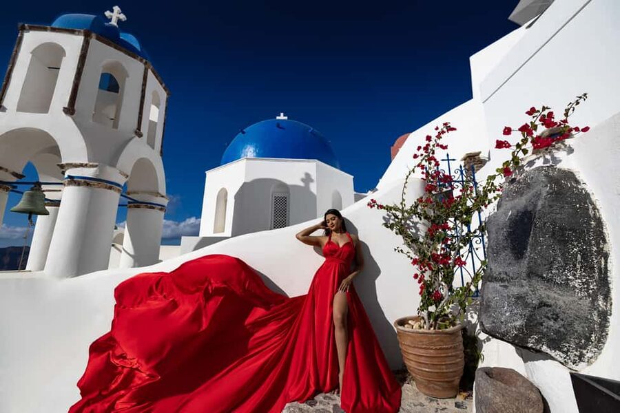 Flying Dress Photoshoot Santorini - The images you receive