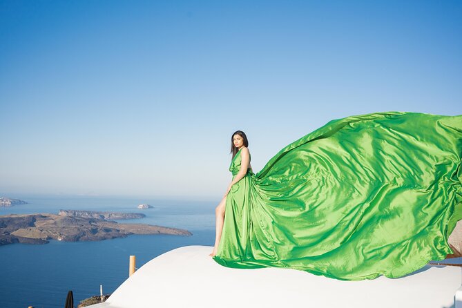 Flying Dress Photoshoot Tour in Santorini & Pick up - Imerovigli gives you Santorini’s classic view