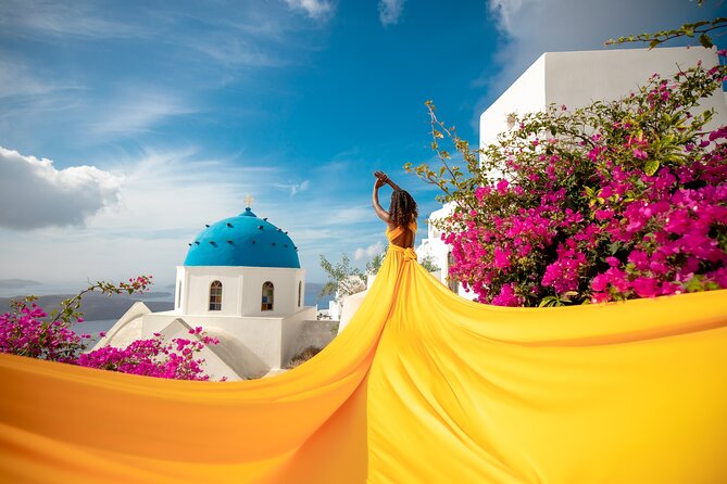 Flying Dress Photoshooting Santorini - Key points at a glance