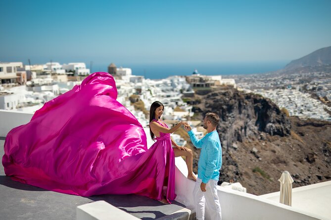 Flying Dress Photoshooting Santorini - Practical planning for the meeting point