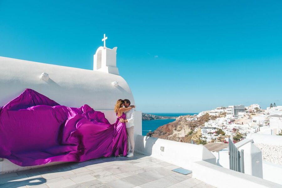 Flying Dress Santorini Photoshoot - Practical tips for a better session