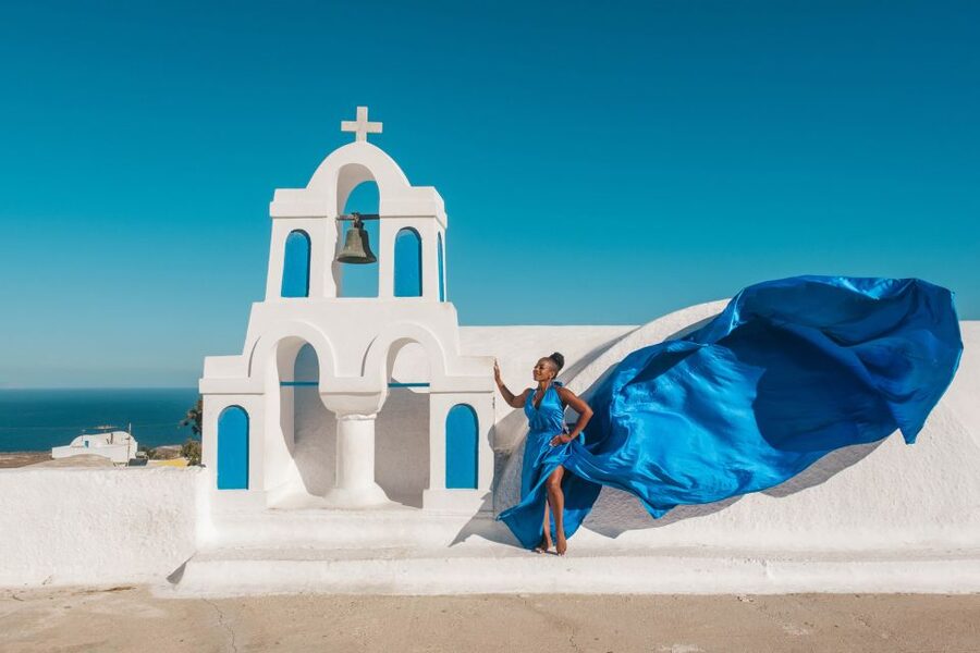 Flying Dress Santorini Photoshoot - The photographs and editing