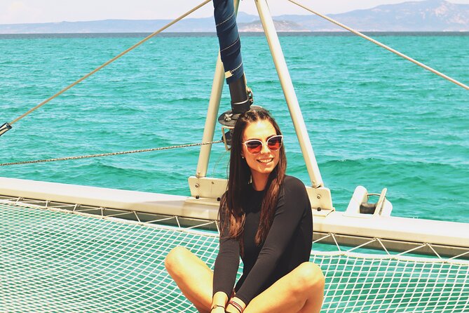 Full Day Santorini Catamaran Private Cruise with meal and transfer - Palea Kameni and Santorini’s Volcanic Core