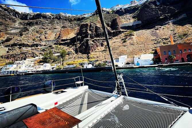 Half Day Premium Catamaran Cruise in Santorini including Oia - The volcano and warm water stop