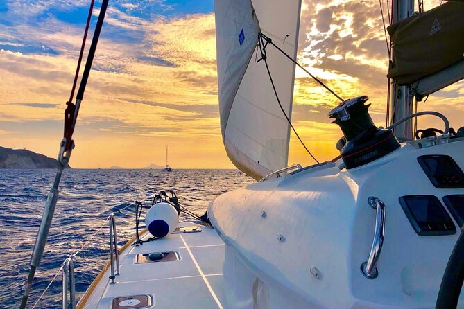 Half Day Premium Catamaran Cruise in Santorini including Oia - Thirassia, swimming, and the meal