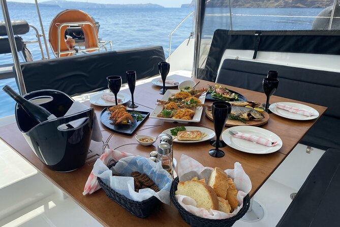 Half-Day Tailor-made Private Catamaran Cruise in Santorini - Thirassia: 30 minutes on the island shaped by eruption