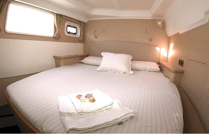Island Hopping: Santorini Catamaran Charter Cruise with a skipper - Sleeping aboard a Lagoon catamaran