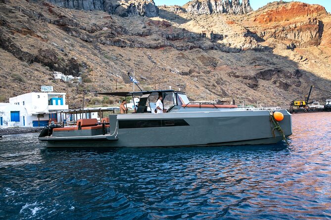 Luxury Private Power Catamaran Tour in Santorini - Sunset sailing for couples and small groups