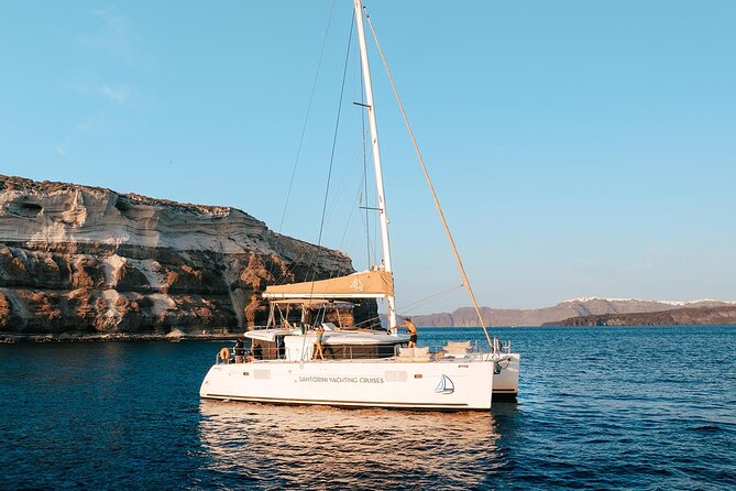 Luxury Santorini Sunset Cruise: Dinner, BBQ, Open Bar, Transfers - One hour at Mesa Pigadia Beach