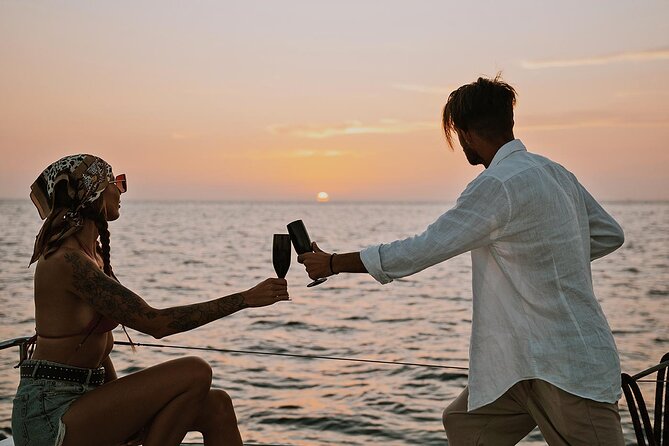 Luxury Santorini Sunset Cruise: Dinner, BBQ, Open Bar, Transfers - Sulfur-rich water at the Santorini hot springs