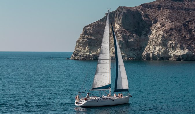Morning Caldera Sailing Cruise - Red Beach and the first swim