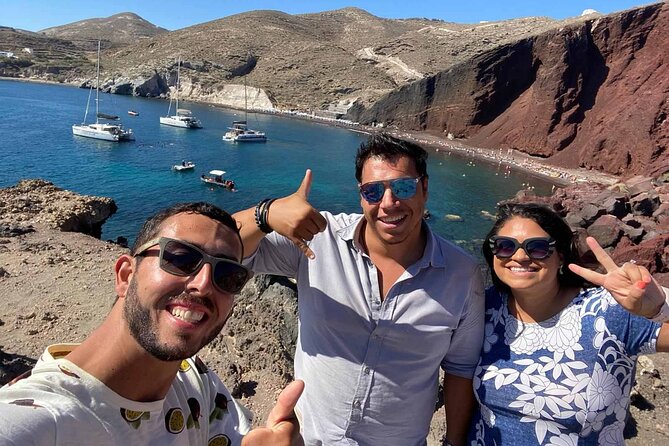 My Ultimate Full-Day Private Santorini Road Trip - Perivolos Beach and the black-sand coast