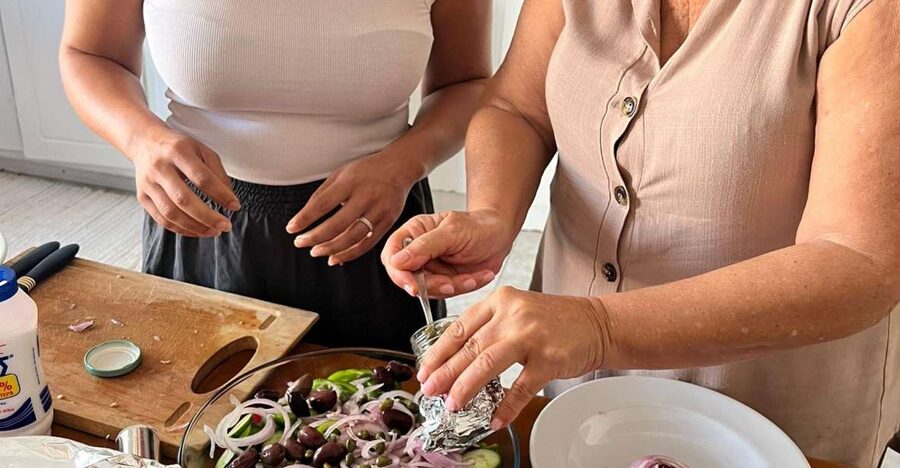 Oia: Greek Cooking Class and Lunch with a Local Grandmother - The four-course Santorini meal