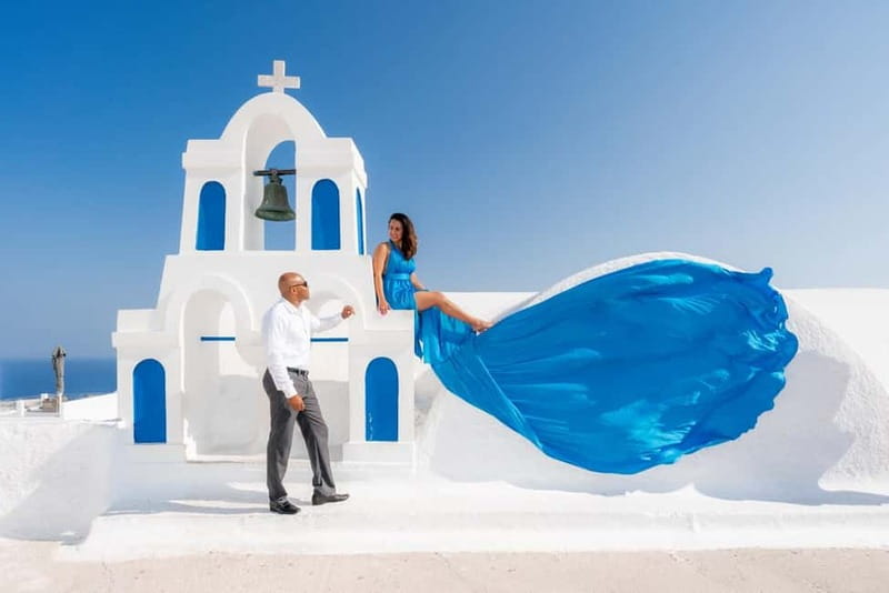 Oia: Santorini Photoshoot with Flying Dress Rental Option - Starting on Oia’s marble streets
