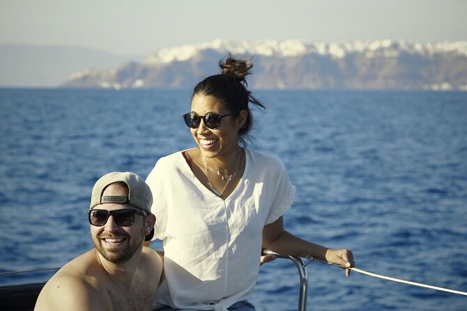 Private Luxury Santorini Catamaran Cruise with Port Pickup - Palea Kameni and the warm volcanic springs