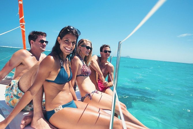 Private Luxury Santorini Catamaran Cruise with Port Pickup - A full Greek meal served at anchor