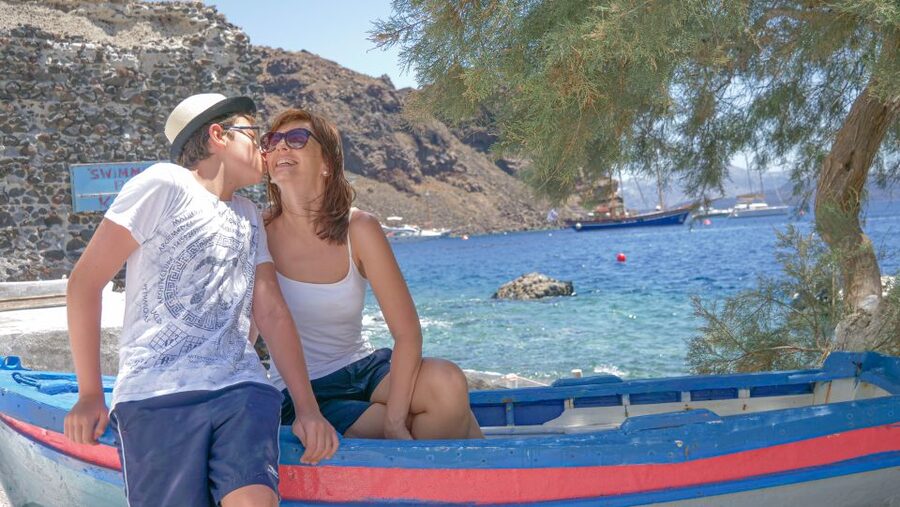 Santorini 2-Day Combo: Volcano Boat Cruise & Island Bus Tour - Emborio and the quieter side of island life