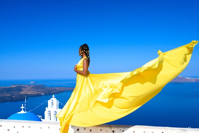 Santorini 2h Private Flying Dress Photoshoot with Transportation - Imerovigli: broad caldera views and less wasted movement