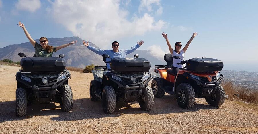 Santorini: ATV guided tour around the South of the island - Tall Prophet Elias reaches Santorini’s highest point