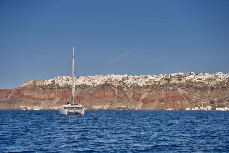 Santorini: Caldera Classic Catamaran Cruise w/ Meal & Drinks - The Greek BBQ is a major part of the value