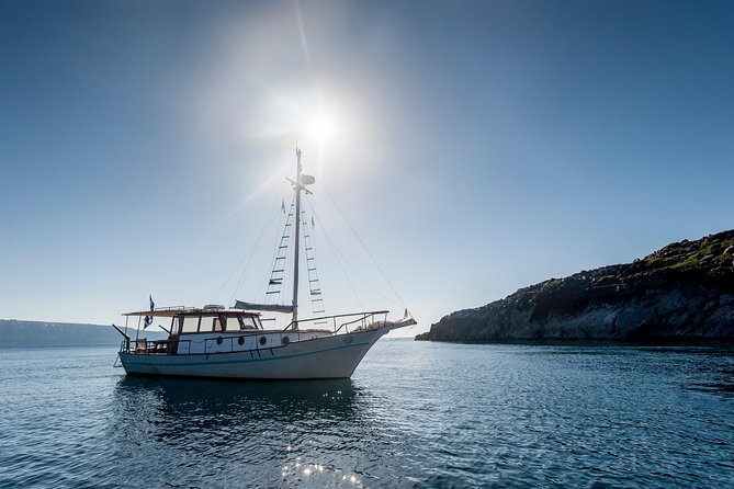 Santorini Caldera Day Traditional Cruise with Meal and Drinks - Lighthouse, Black Mountain, and Indian Rock