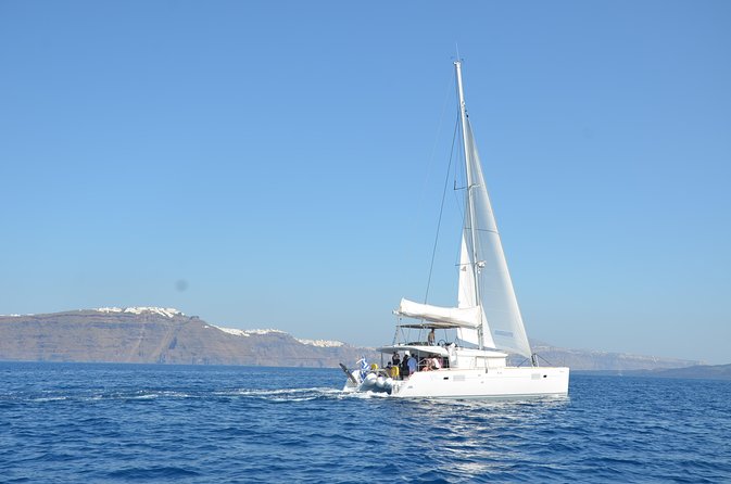 Santorini Caldera Gold Day Cruise with BBQ on board and Open Bar - Ammoudi Bay makes a memorable finish