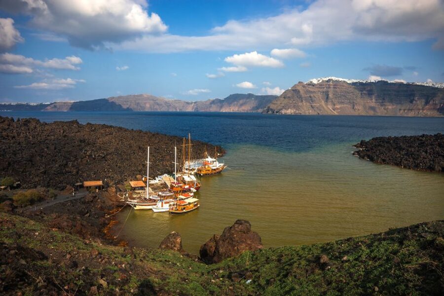 Santorini Caldera: Sunset Cruise with Dinner - Thirasia, the quieter side of the caldera