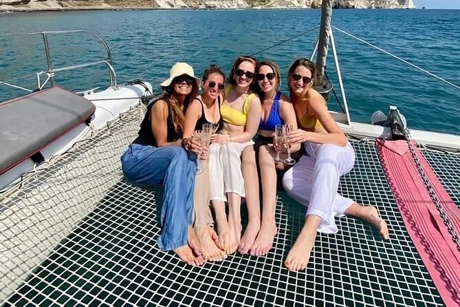 Santorini Catamaran Cruise – 5-Hour Private Sailing Experience - Five hours on Santorini’s volcanic coast
