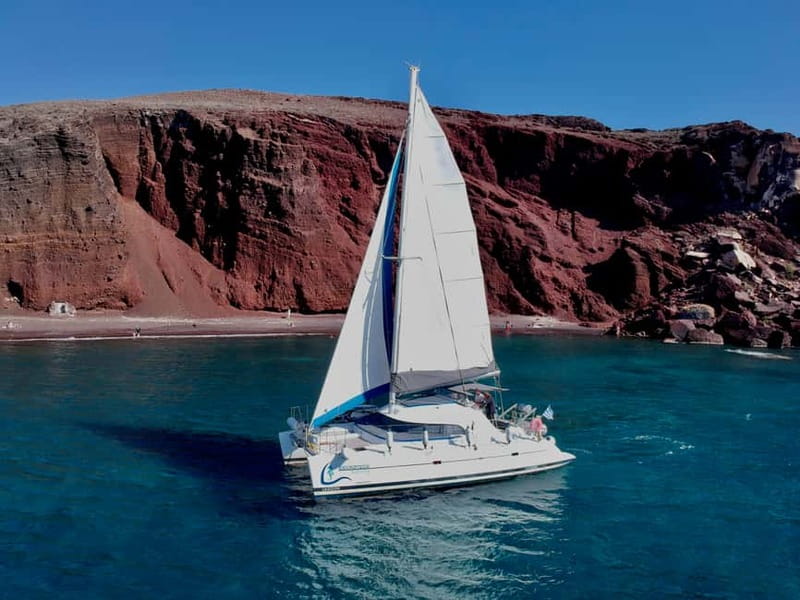 Santorini: Catamaran Cruise with Food and Drinks - Palea Kameni and the Warm Water Stop