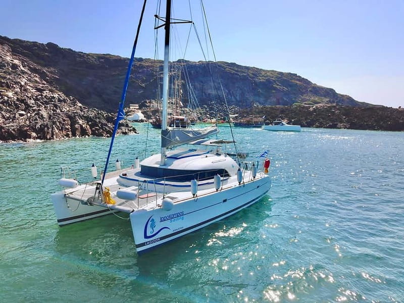 Santorini: Catamaran Cruise with Food and Drinks - Food, Music, and the Feel Onboard