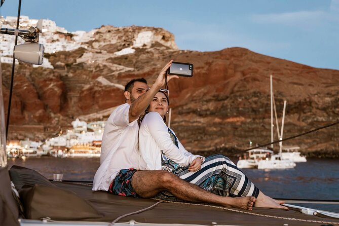 Santorini Catamaran Cruise with Greek Meal, Open-Bar and Sunset - Luxury morning and sunset options near Oia