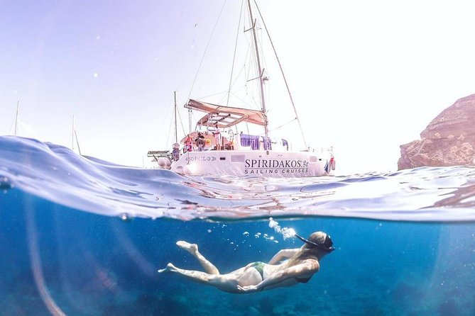 Santorini Classic Catamaran Cruise with BBQ, Drinks and Transfers - Palea Kameni and the hot springs