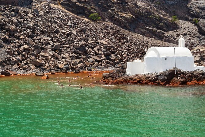 Santorini Classic Catamaran Cruise with BBQ, Drinks and Transfers - BBQ lunch or dinner with local wine