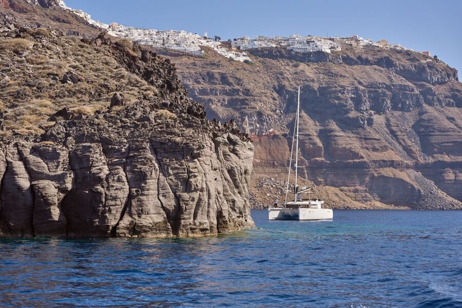 Santorini: Day Luxury Catamaran Cruise with Meal & Drinks - Photos near Fira and Armeni Bay