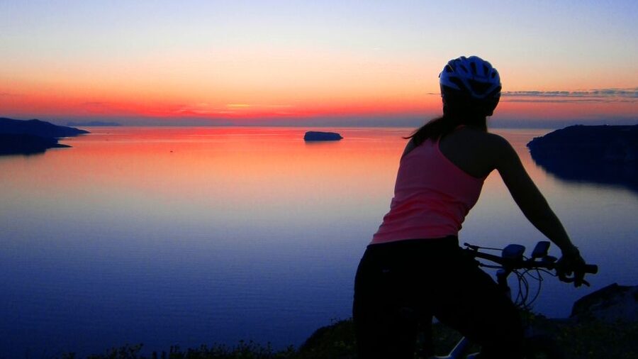 Santorini: Electric Mountain Bike Adventure - The return to Perivolos and the beach finish