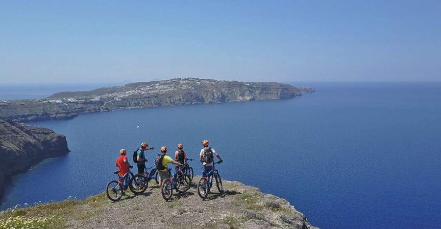 Santorini: Electric Mountain Bike Adventure - Starting at Perivolos and Perissa’s black beaches