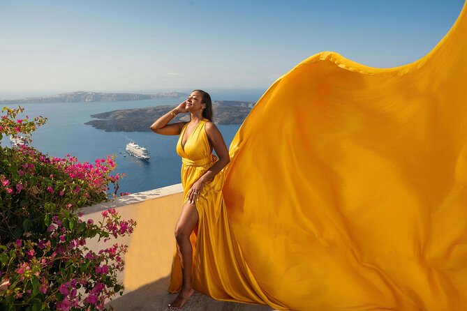 Santorini Flying Dress Experience - The best parts of the Imerovigli scenery