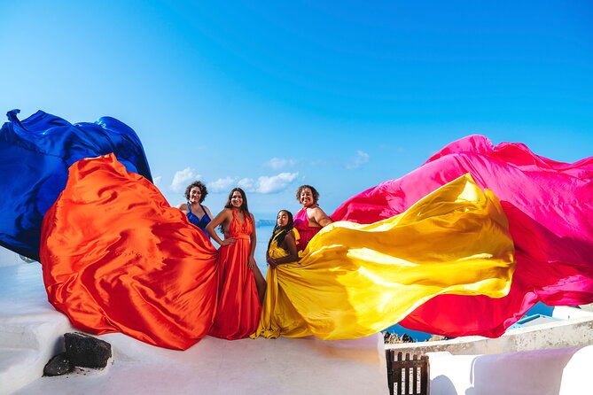Santorini flying dress photo - Key points before you book