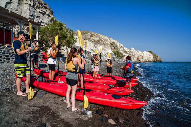 Santorini Guided Sea Kayaking with Light Lunch and Pick-up Option - Kambia Beach: Forty-Five Minutes to Swim and Snorkel