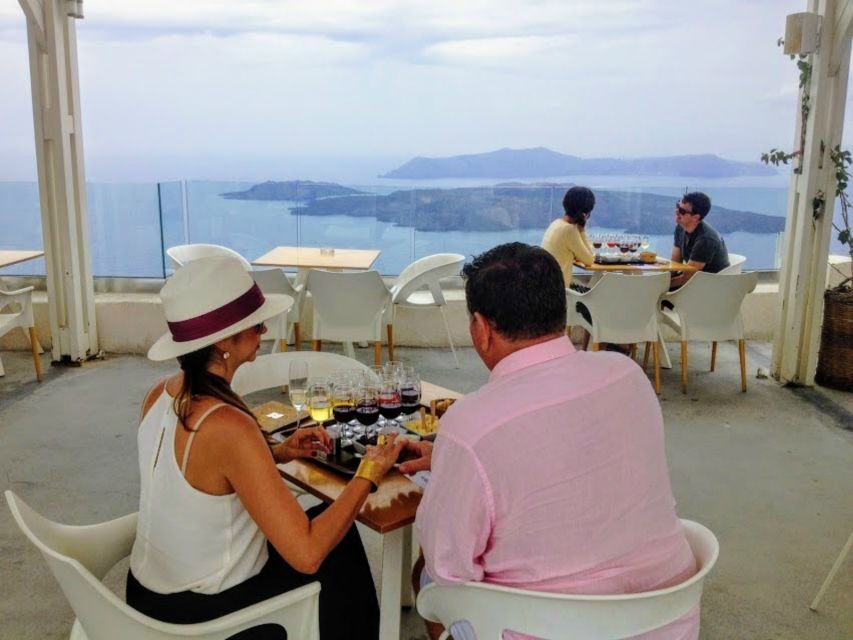 Santorini: Guided Tour to 3 Wineries with Wine Tastings - Art Space Winery, art in a volcanic cave
