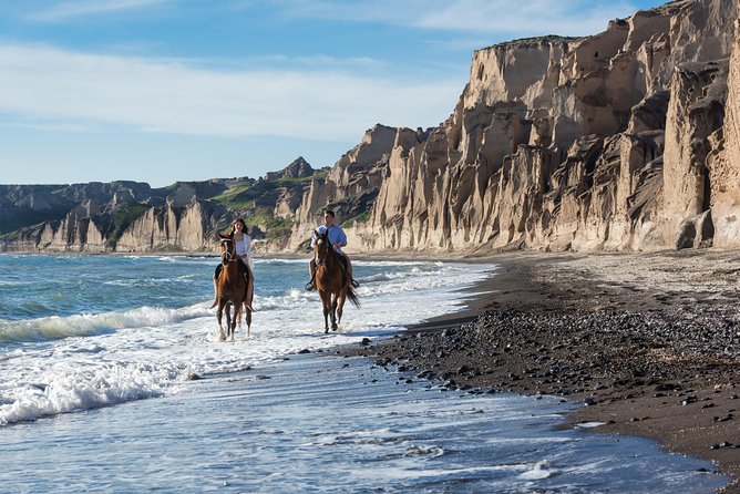 Santorini Horse Riding to Black Sandy Beach - Crossing Santorini’s Volcanic Southern Scenery