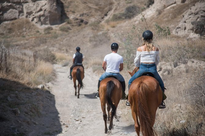 Santorini Horse Riding to Black Sandy Beach - Reaching Eros Beach and Its Black Sand